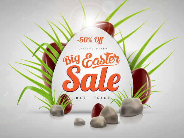 Easter sale advertising background with chocolate eggs vector 06
