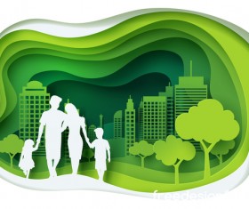 Ecology with family concept template vector 01