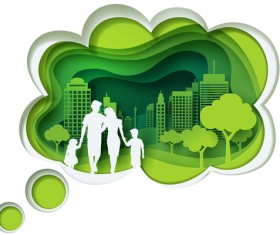 Ecology with family concept template vector 02