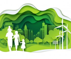 Ecology with family concept template vector 03