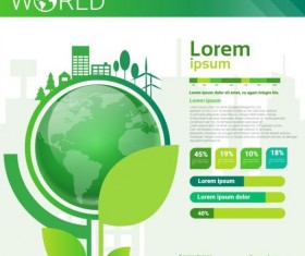 Ecology world infographics design vector 06