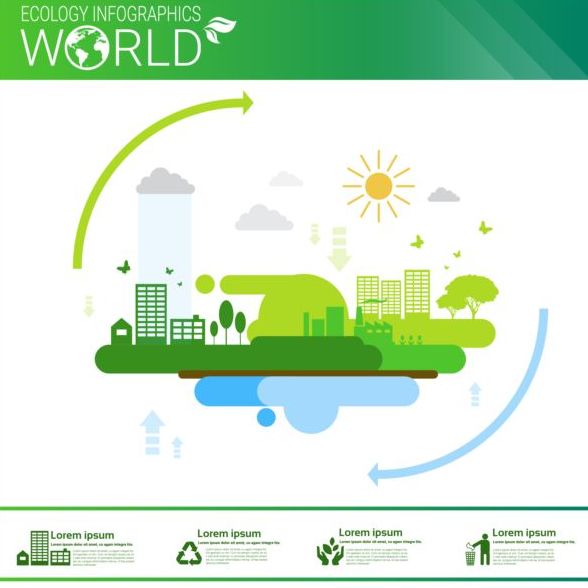 Ecology world infographics design vector 16