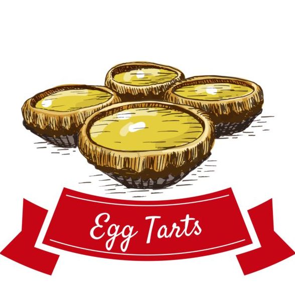 Egg tarts vector