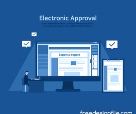 Elctronic approval business background vector