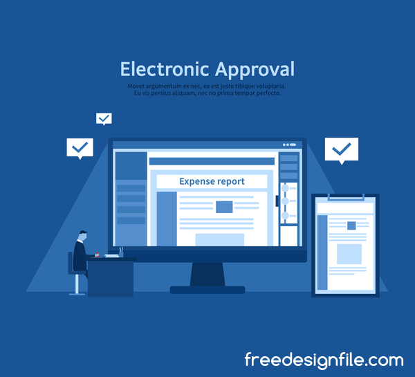 Elctronic approval business background vector