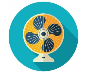 Electric fan round icon