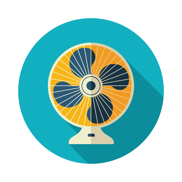 Electric fan round icon