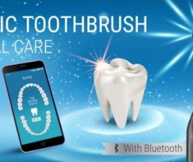 Electric toothbrush advertising vector template 02