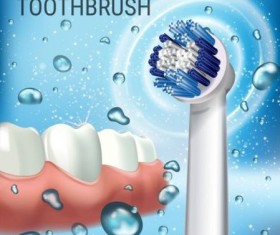 Electric toothbrush advertising vector template 03