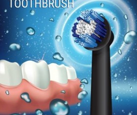 Electric toothbrush advertising vector template 04