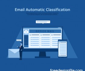 Email automatic classification business background vector