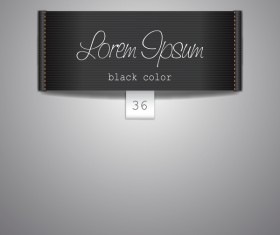 Fabric tag black template vector 02