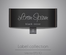 Fabric tag black template vector 03