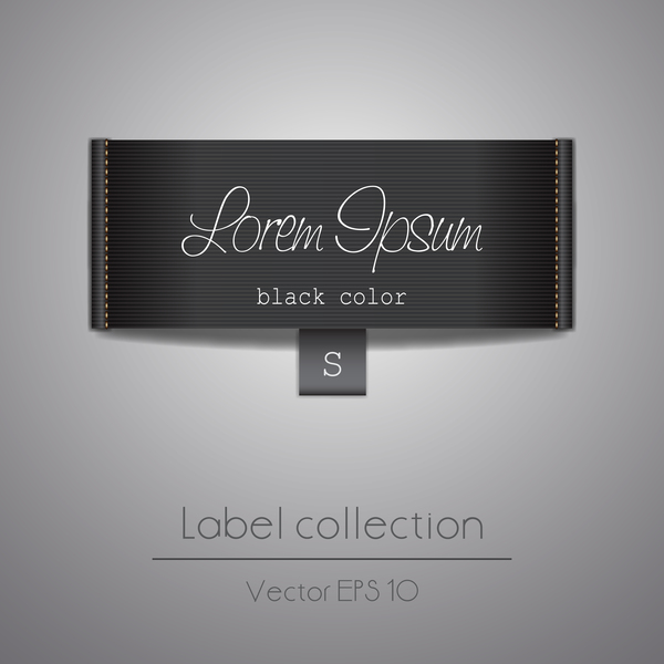 Fabric tag black template vector 03
