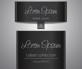 Fabric tag black template vector 04