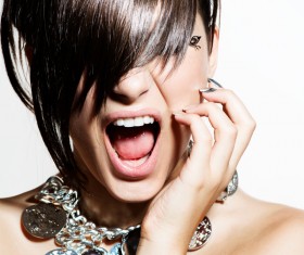 Fashion hairstyles and jewelry Stock Photo 08