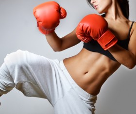Female Muay Thai Stock Photo