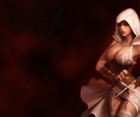 Fighting girl Stock Photo