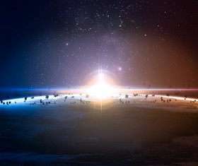 Floating on the surface of the planet meteorite HD picture