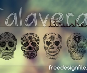 Floral skull photoshop brushes