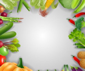 Fresh vagetable frame vector material 01