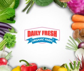 Fresh vagetable frame vector material 02