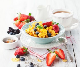 Fruit cereal breakfast Stock Photo