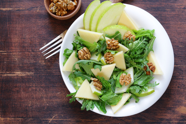 Fruit salad with walnut Stock Photo