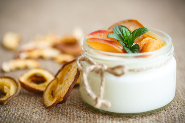 Fruit yogurt Stock Photo