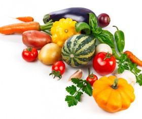 Fruits and vegetables with a white background HD picture