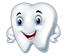 Funny cartoon tooth vector illustration 01