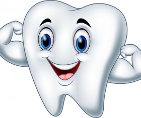 Funny cartoon tooth vector illustration 05