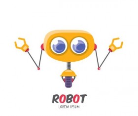 Funny robot cartoon vectors set 07