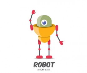 Funny robot cartoon vectors set 08