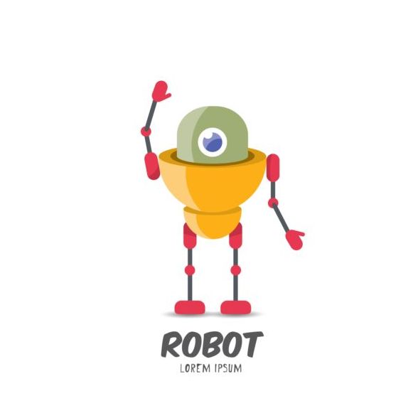 Funny robot cartoon vectors set 08 free download