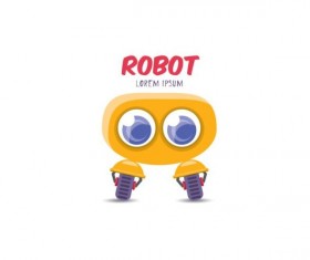 Funny robot cartoon vectors set 15