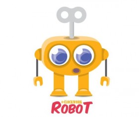 Funny robot cartoon vectors set 17