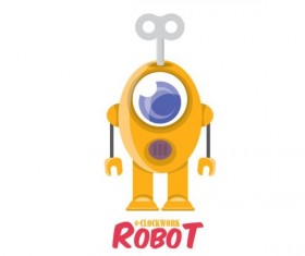 Funny robot cartoon vectors set 18