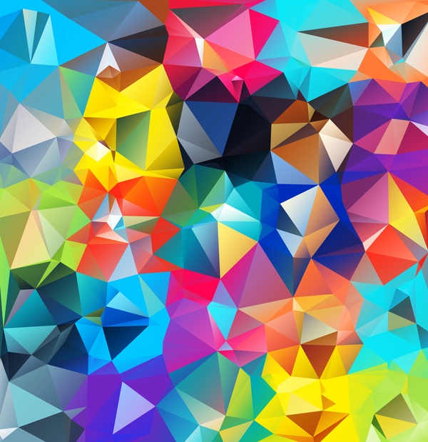 Geometric polygon colorful background vectors 01