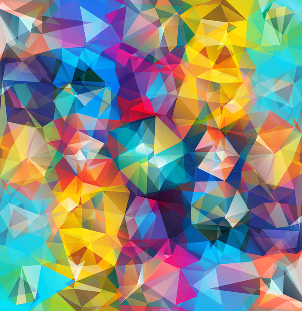 Geometric polygon colorful background vectors 02