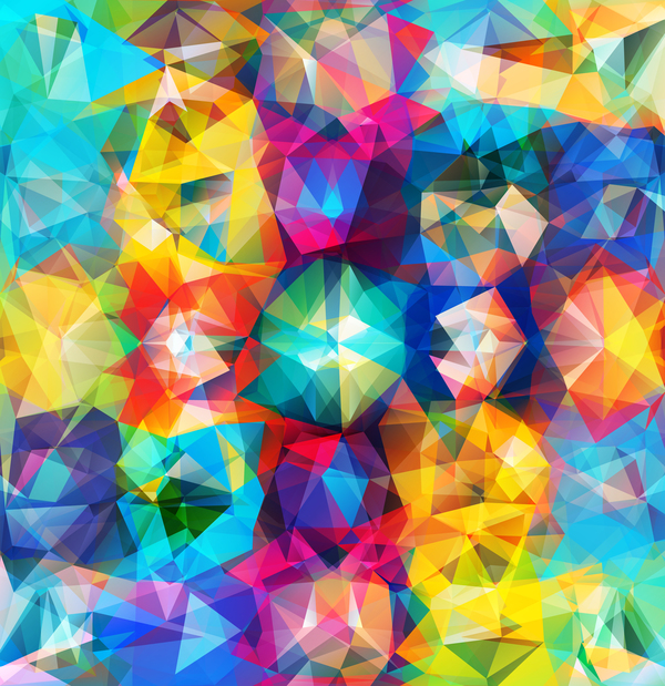 Geometric polygon colorful background vectors 03