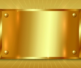 Gold metal board background vector