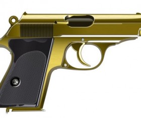 Gold pistol vector material