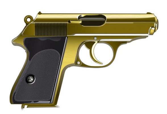 Gold pistol vector material