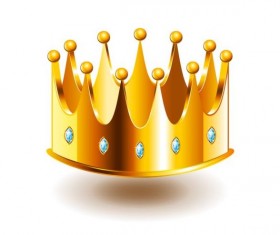 Golden crown with gem vector illustration 01