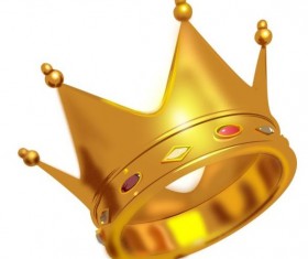 Golden crown with gem vector illustration 02