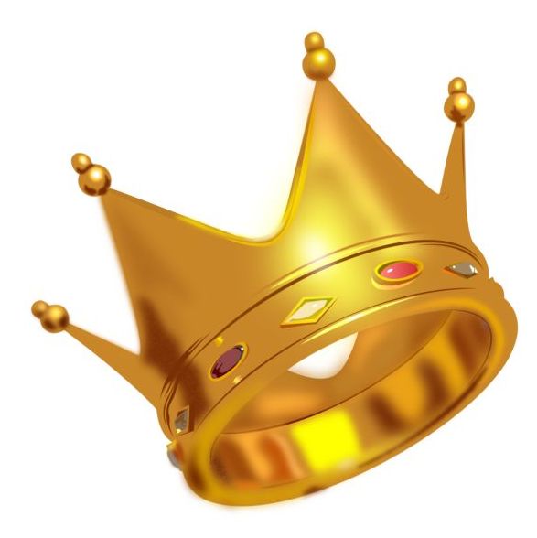 Golden crown with gem vector illustration 02