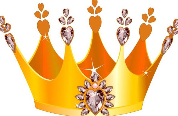 Golden crown with gem vector illustration 03
