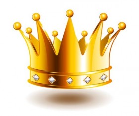 Golden crown with gem vector illustration 04
