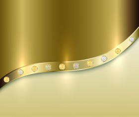 Golden metal abstract background with diamond vector